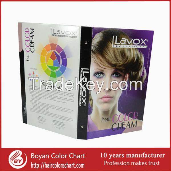 Lavox hair color swatch book OEM hair color chart made in china