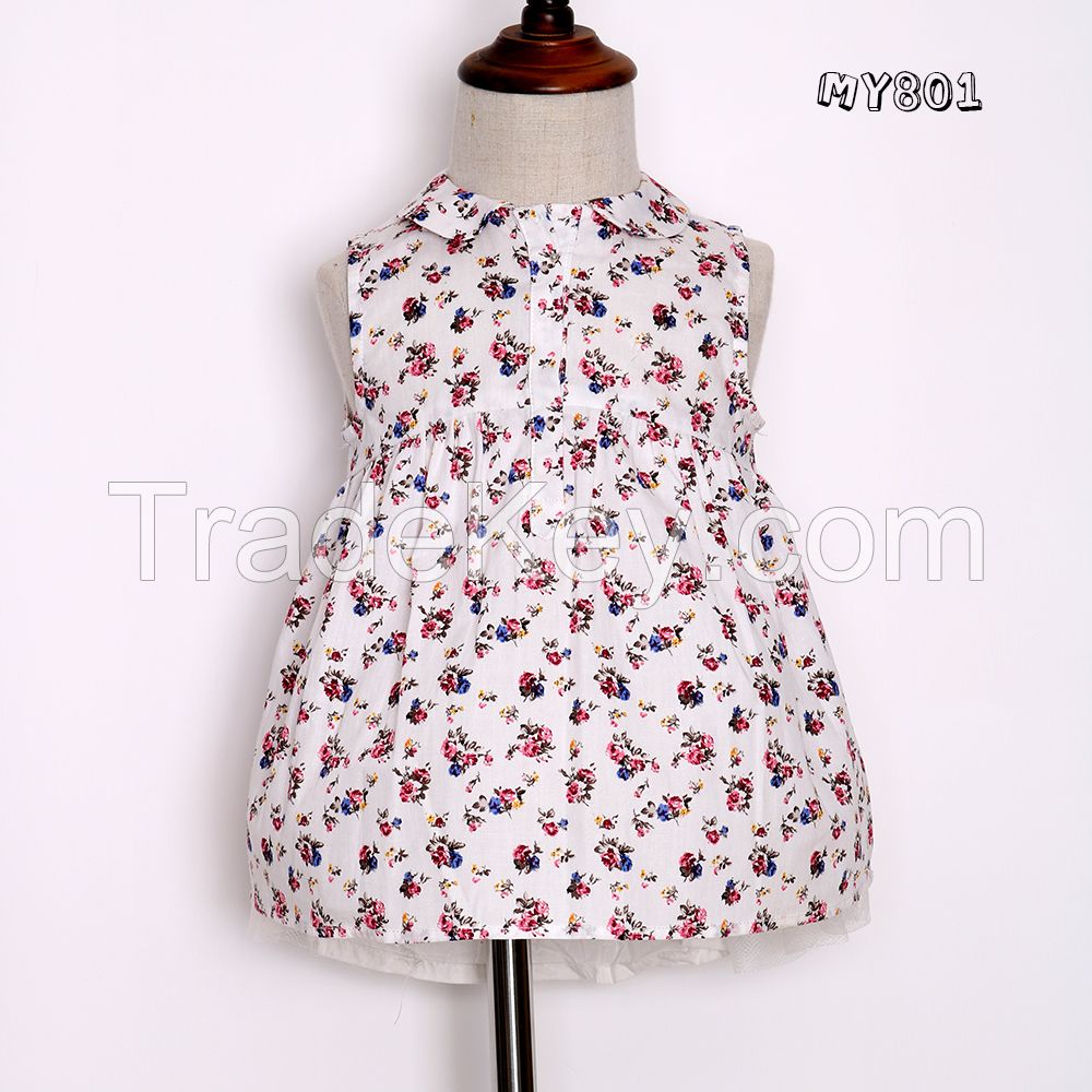 Fashion collar sleeveless thin modern girls dresses one piece dresses for fat girls