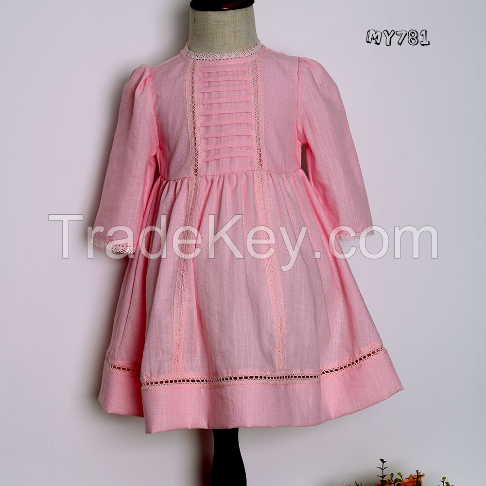 Spring new style children long frocks designs kids beautiful model dresses