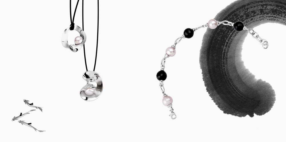 Fashion Silver Jewelry with Black Onyx &amp; Feshwater Pearl