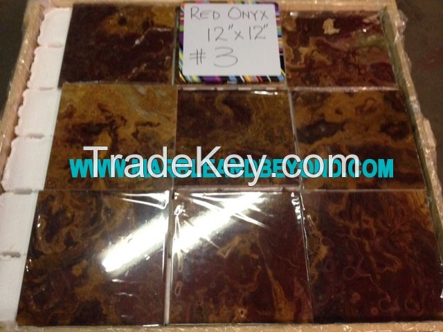 Multi Red Onyx Tiles