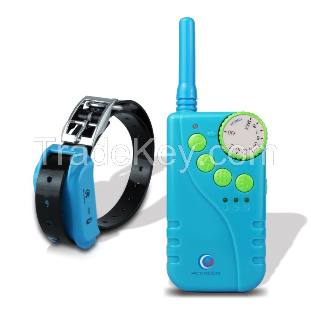 PETINCCN P681 660M Remote Dog Training Collars Waterproof and Rechargeable with Four Functions of Range Finding Tone Vibrating Static Shock Trainer Collar 1Collar Blue