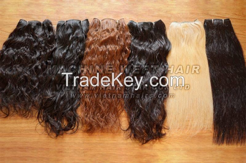 MACHINE WEFT HUMAN HAIR NATURAL COLOR, BLONDE, ... WHOLESALE PRICE