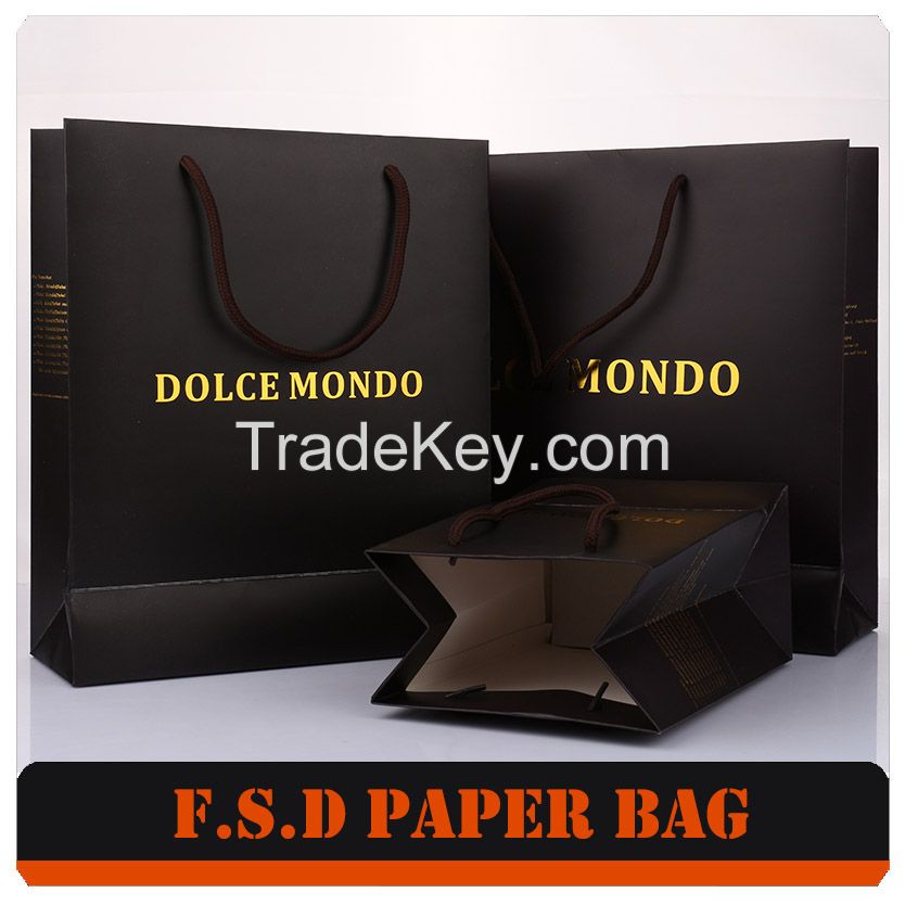 Free Design Logo Print Portable Paper Bag With Handle