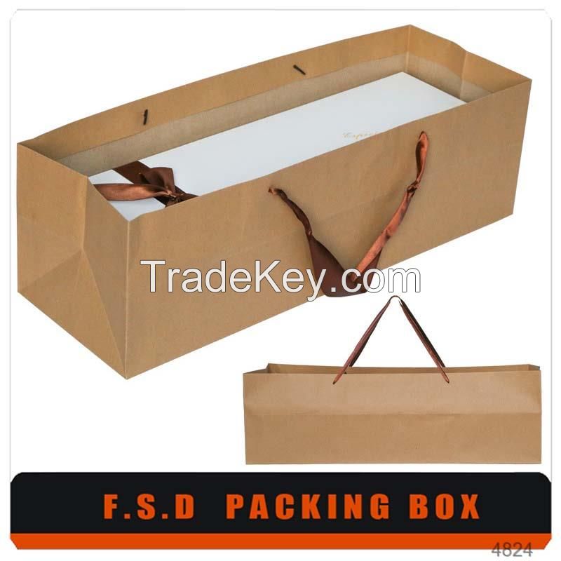 Custom Logo Print Recyclable Brown Kraft Paper Bag