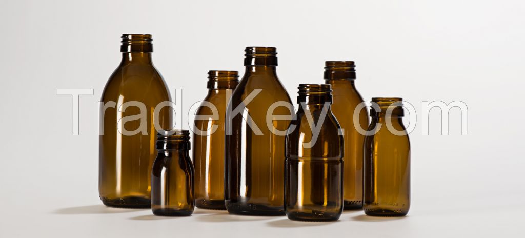 AMBER GLASS BOTTLE IN WIDE RANGES