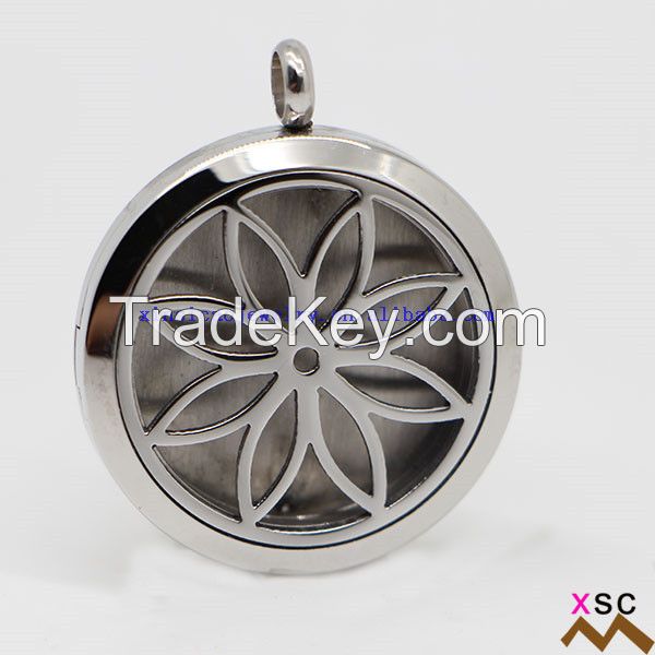 Stainless Steel flower Design Diffuser Necklace Wholesale 