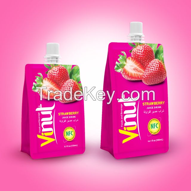 10.1 fl oz Customized Special Shaped Strawbery Juice Drink Package Plastic Spout Pouches Packaging