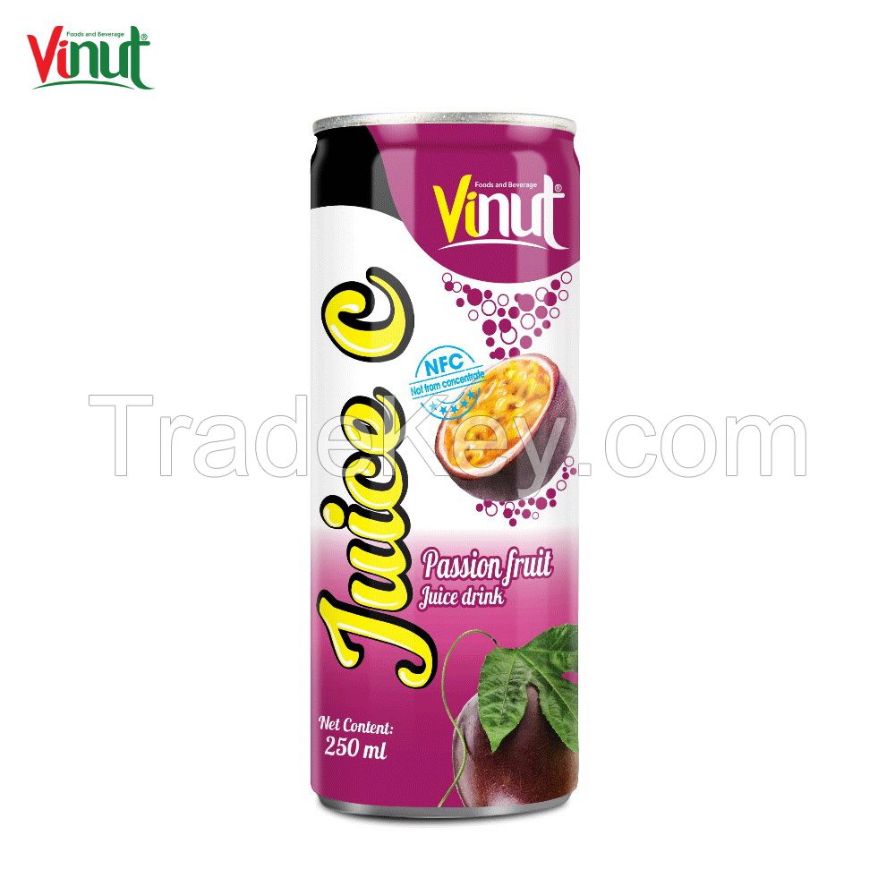 250ml VINUT New Packing ODM Manufacturers Canned Pasion fruit Juice drink