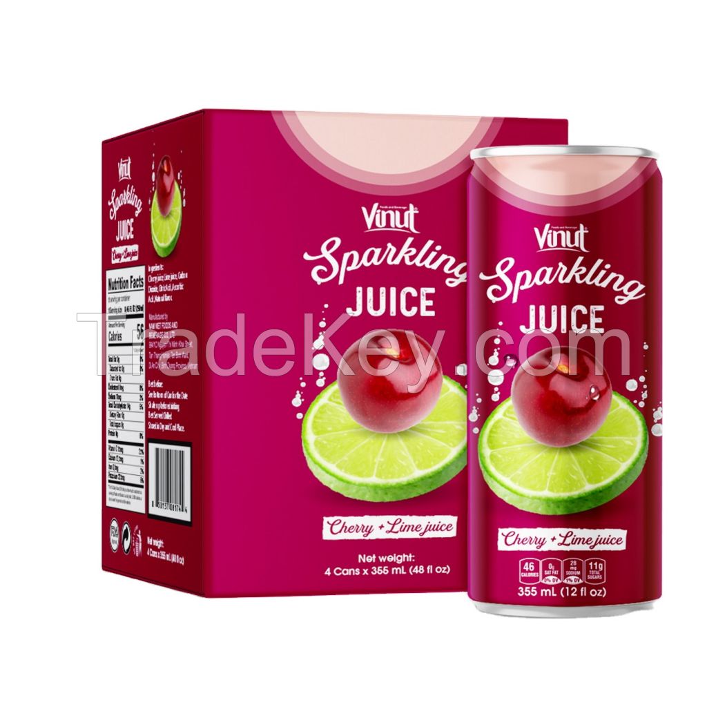 355ml Carbonated drinks VINUT Box 4 Cans Cherry &amp;amp;amp; Lime Juice Suppliers Directory Good price 100% Pure Newest OEM beverage