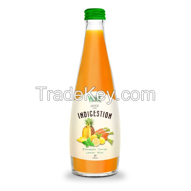 330ml Glass bottle Vegetable juice - Pineapple Carrot Lemon Mint