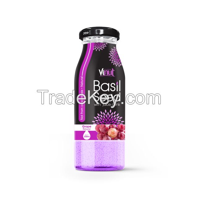 200ml Glass Bottle Basil seed with Grape flavor