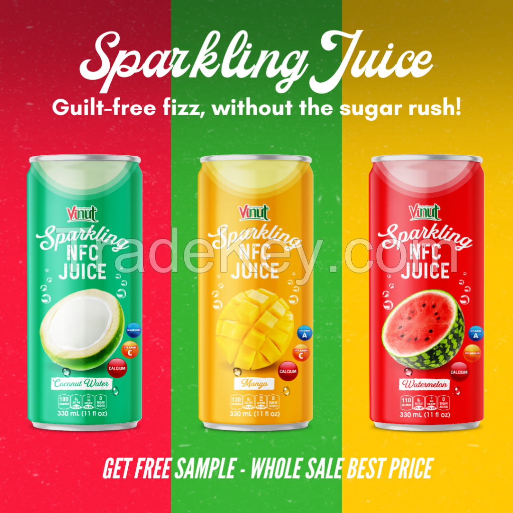 330ml VINUT Coconut Sparkling Drink Free Sample Free Label New Packing