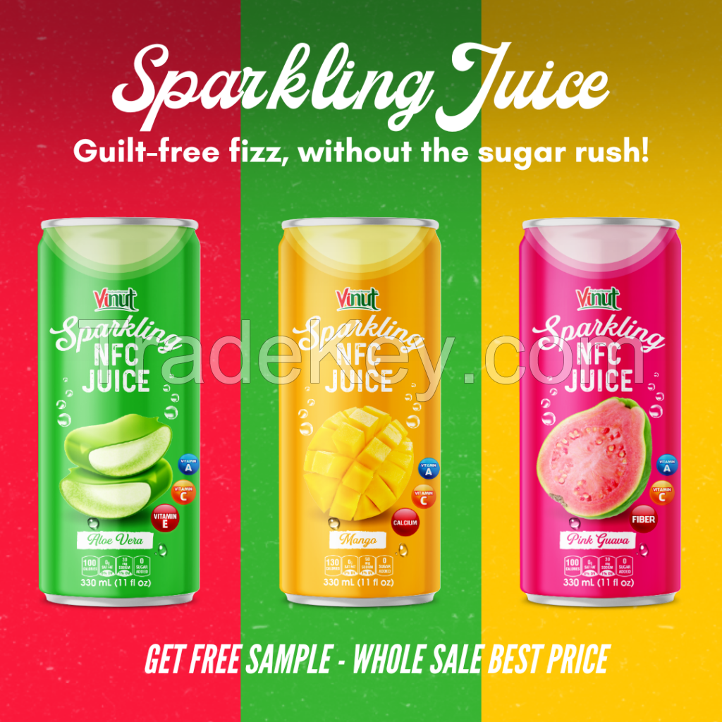 330ml VINUT Aloe Vera Sparkling Drink Free Sample Free Label New Packing