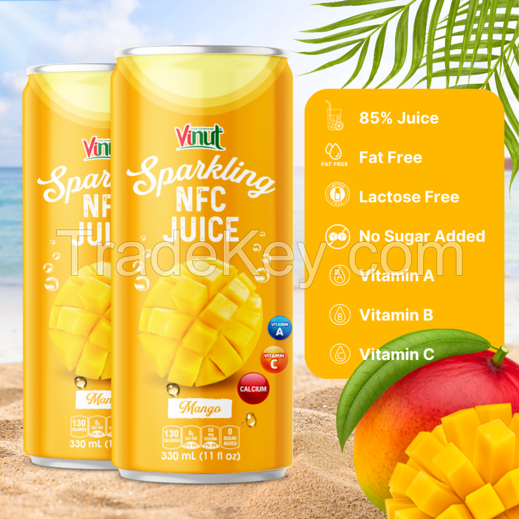 330ml VINUT Mango Sparkling Drink Free Sample Free Label New Packing