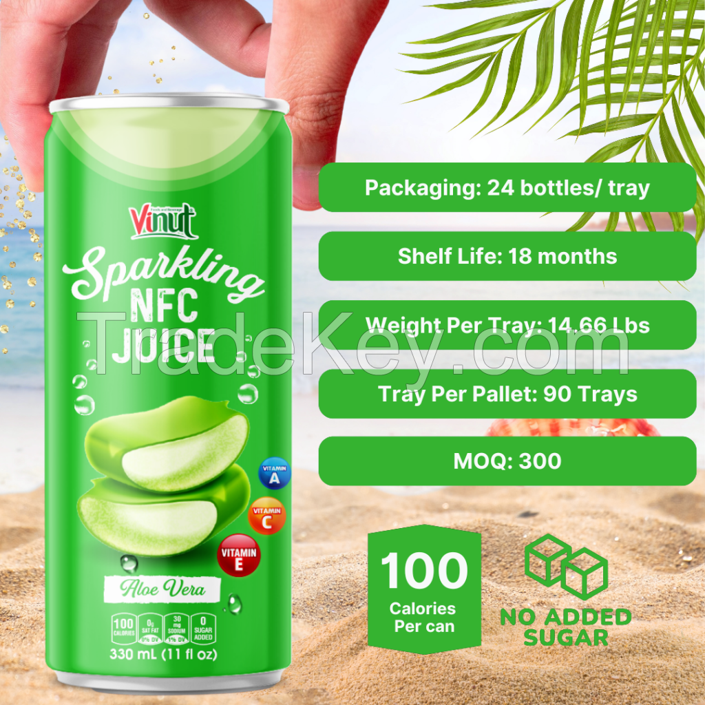 330ml VINUT Aloe Vera Sparkling Drink Free Sample Free Label New Packing