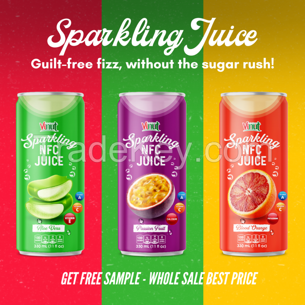 330ml VINUT Passion Fruit Sparkling Drink Free Sample Free Label New Packing
