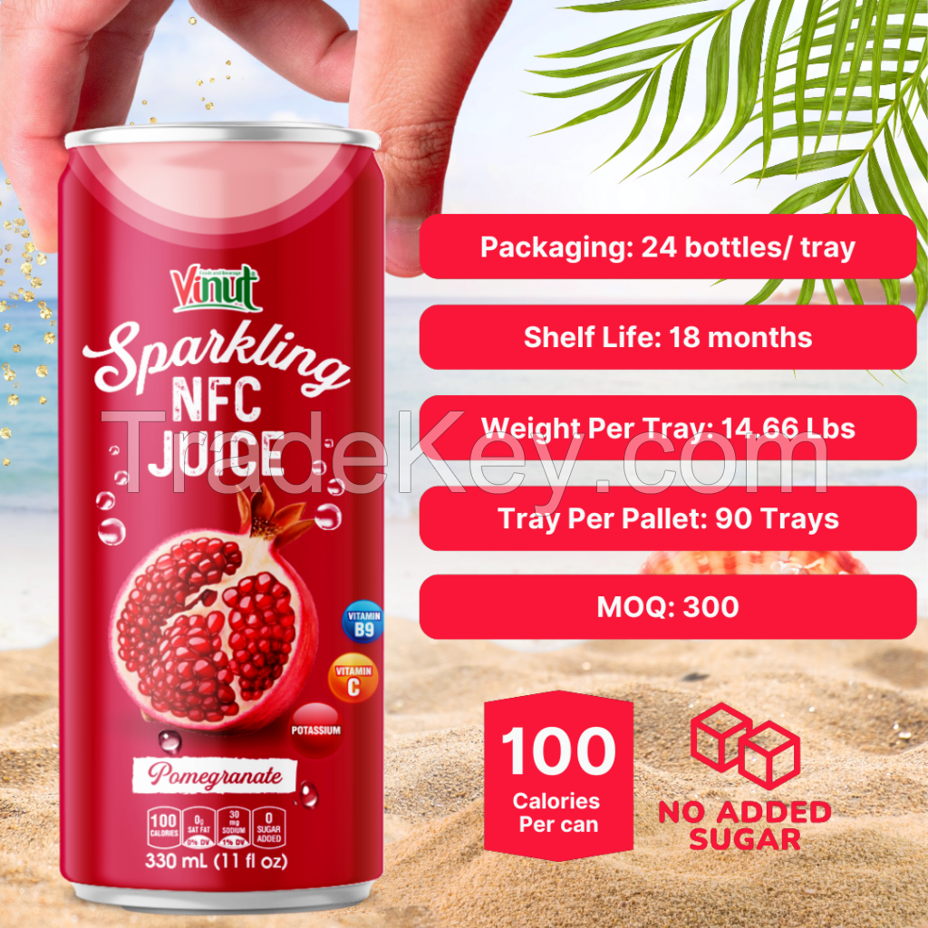 330ml VINUT Pomegranate Sparkling Drink Free Sample Free Label New Packing