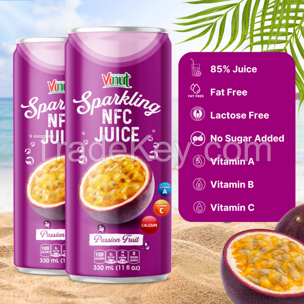330ml VINUT Passion Fruit Sparkling Drink Free Sample Free Label New Packing