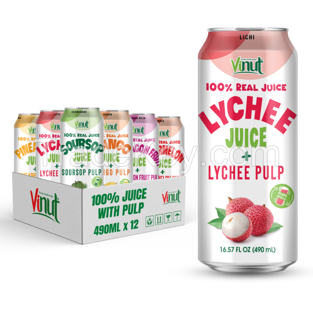 16. 57 fl oz Vinut 100% NFC Lychee Juice Drink with Pulp (No Added Sugar)