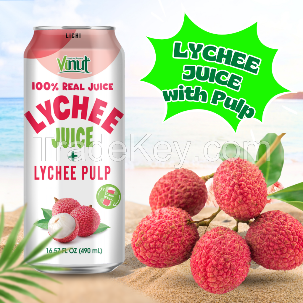 16. 57 fl oz Vinut 100% NFC Lychee Juice Drink with Pulp (No Added Sugar)