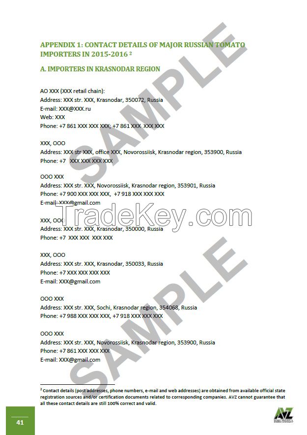 Updated market report: Russian market of imported fresh tomatoes in 2014, 2015 and in the 1st half of 2016