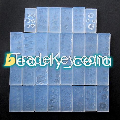 30Pc Fashion Durable 3D Acrylic Mold Nail Art DIY Decoration Design Silicone Kit