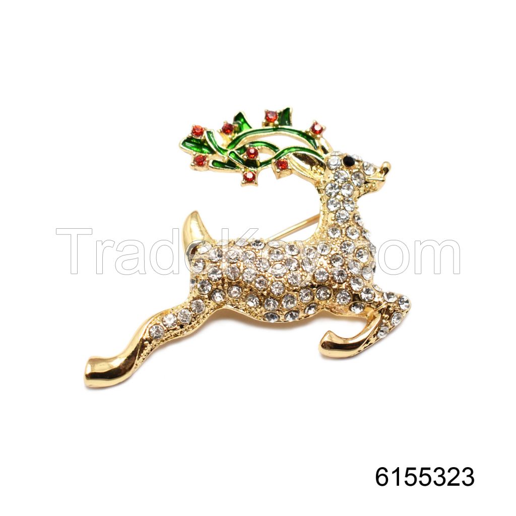 Christmas deer brooches