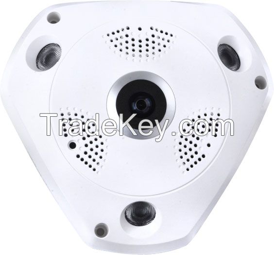 360 degree full veiwing ptz fisheye ip camera with p2p function and two-way audio