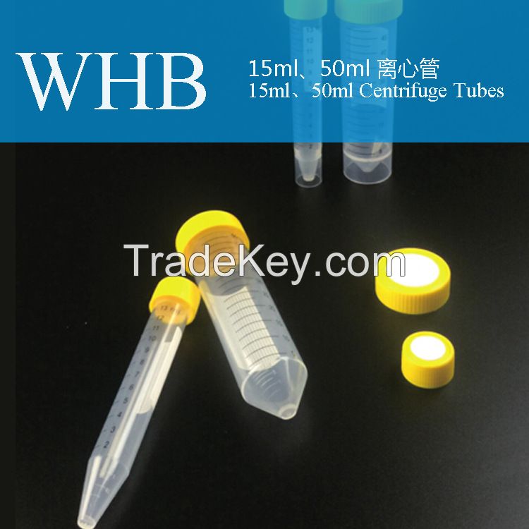 Disposable Medical Plastic 15ml & 50ml Round / Conical Bottom Centrifuge Tube