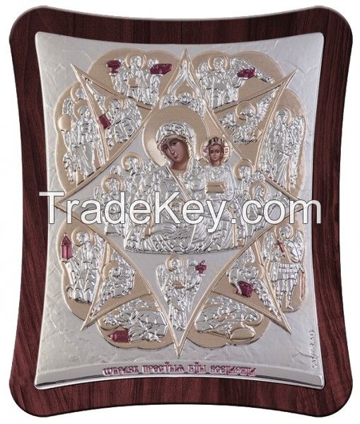 Russian Orthodox Silver 925 Icon - Neopalimaya Kupina