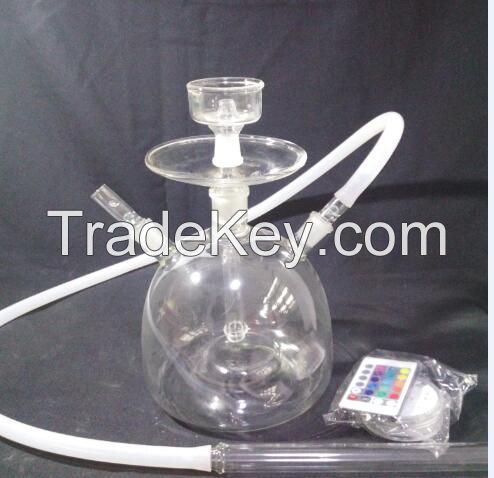 Silicone Hose Borosilicate Glass Hookah with LED light