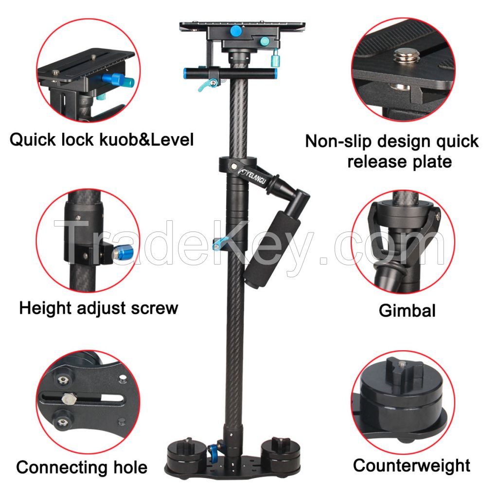 Professional YELANGU Black Carbon Fiber Handheld Camera Stabilizer