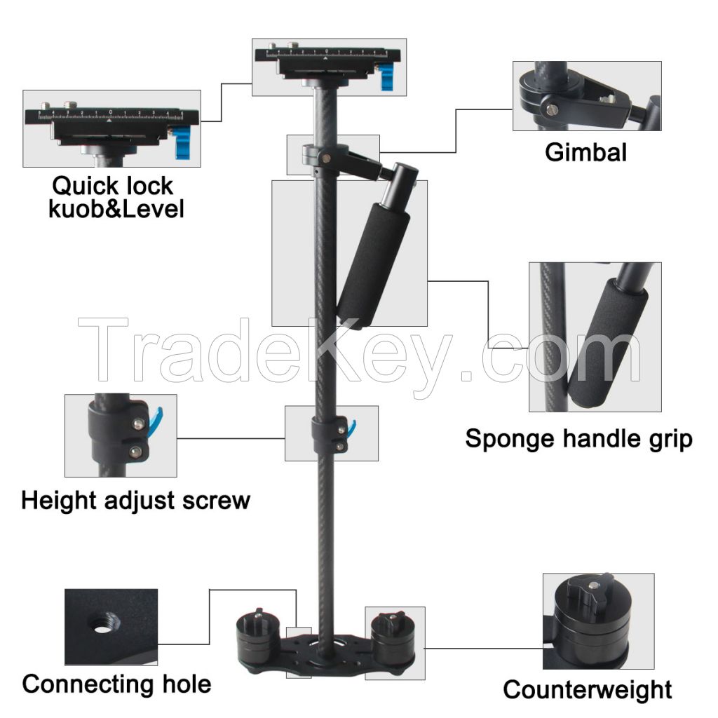 Professional Yelangu S60T Max 60cm Camcorder Stabilizer Steadicam For