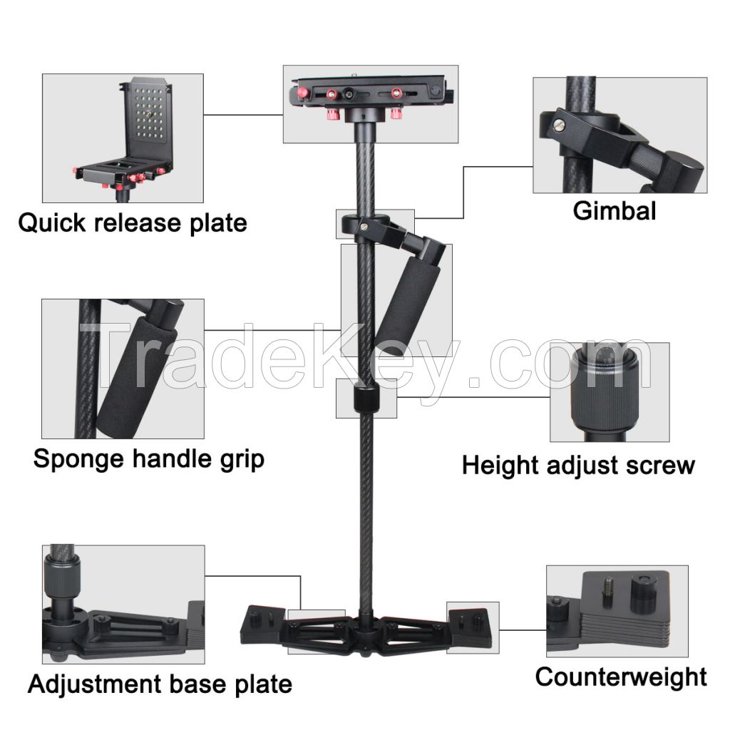 YELANGU Wholesale Mini Carbon Fiber Protable Camcorder Stabilizer Steadicam