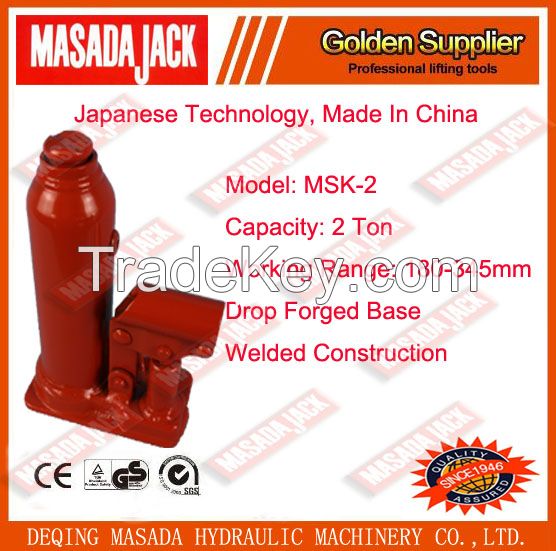 2 Ton Welded Construction Hydraulic Bottle Jack, Car Jack, Lifting Tools, MSK-2
