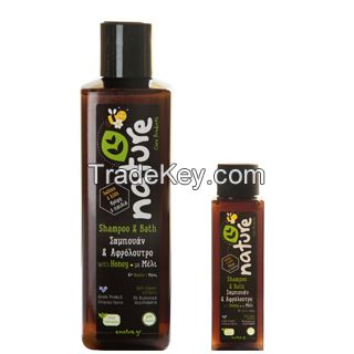 Natural Shampoo + Shower Gel (2in1) With Honey Organic Extracts (nature Care Products From Greece)