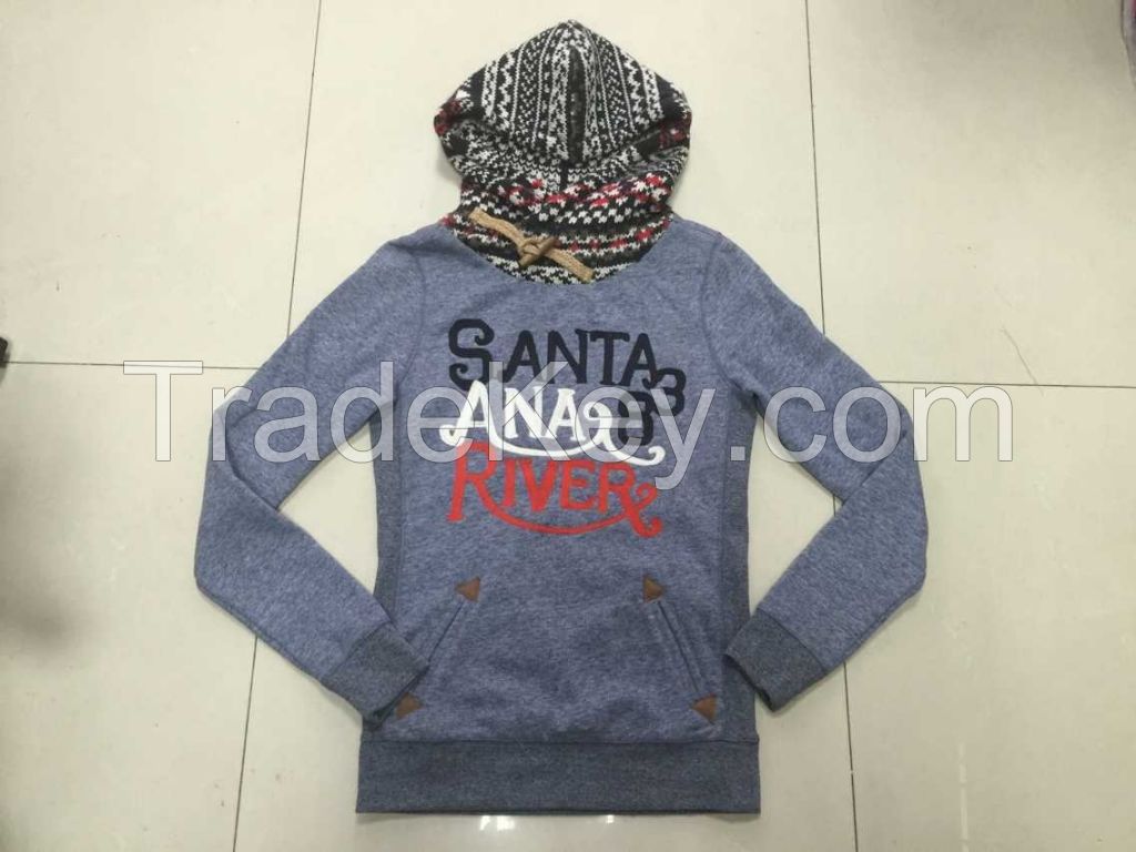 Women sweatshirts with knited hood