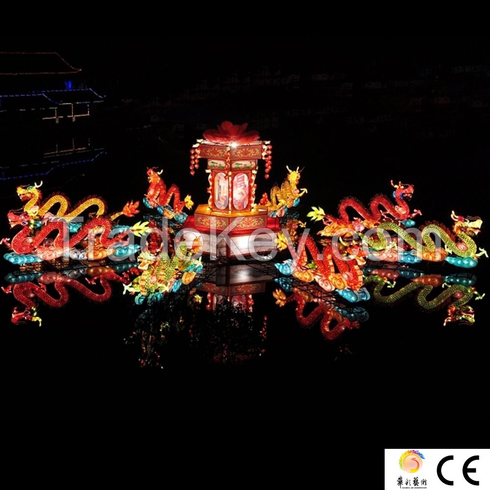 Chinese  new year traditional silk lighting lanterns festival decoration