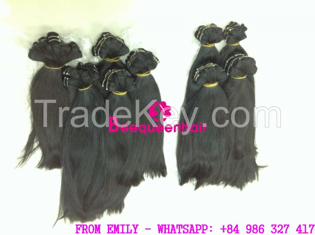 Machine weft black hair