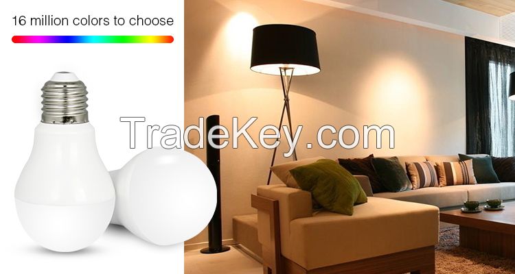 16 millions colors to choose RGBW color dimmable smart led bulb 6w factory price