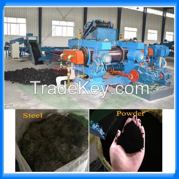 Energy saving waste tire recycling rubber powder machine