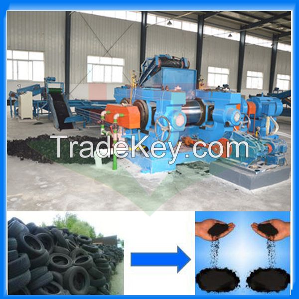 High capacity tire rubber powder making machine