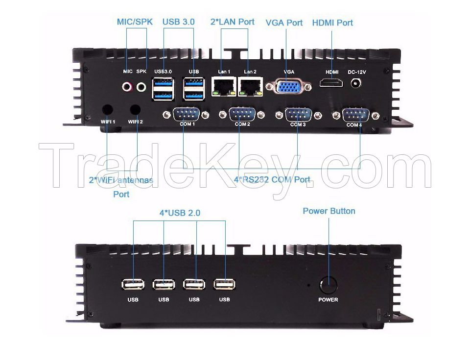 Hystou industrial fanless mini computer 1037u barebone mini pc with 4rs232 com ports dual lan