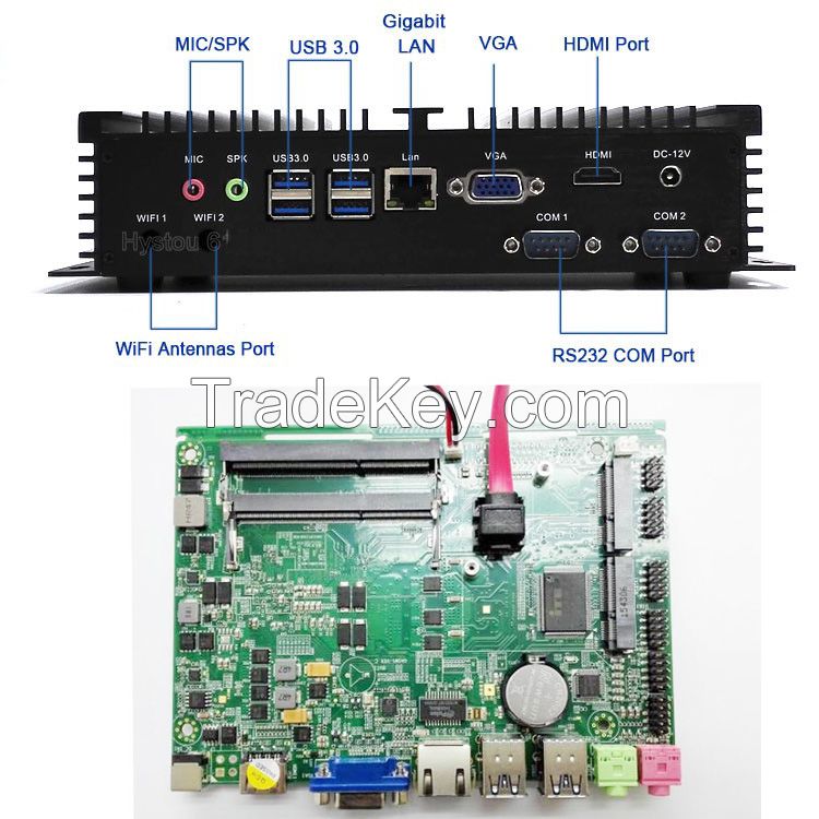 HTPC windows10 industrial mini pc i5 4200u dual lan dual HDMI barebone mini computer