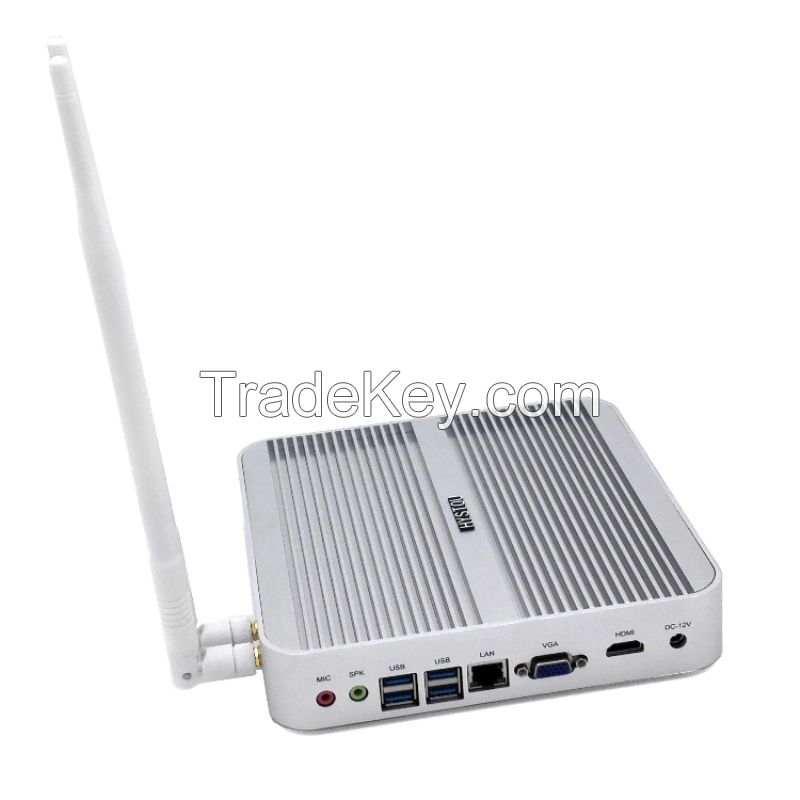 New design Hystou fanless mini pc Intel i5 5200u dual core HD5500 graphics windows10 dekstop computer