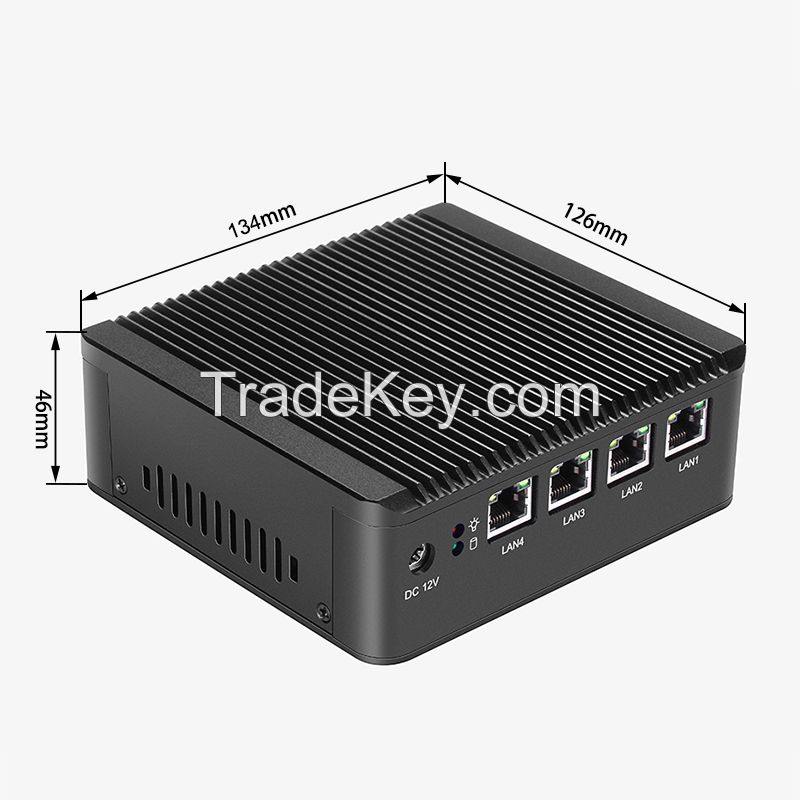 4lan mini pc J1900 Hystou new design support ram ssd and hdd barebone mini pc