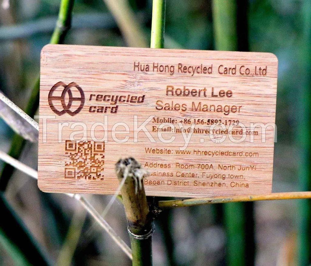 Laser engraved wooden business cards