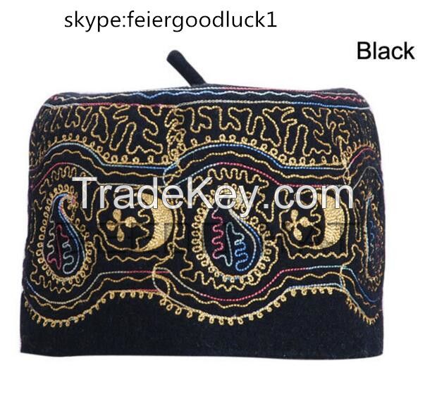 embroidery muslim prayer cap islamic hat /skype:feiergoodluck1
