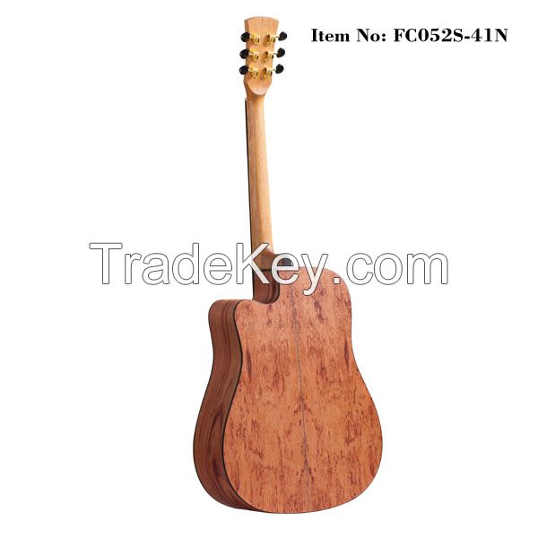 2016 latest design popular natural color spruce acoustic guitar